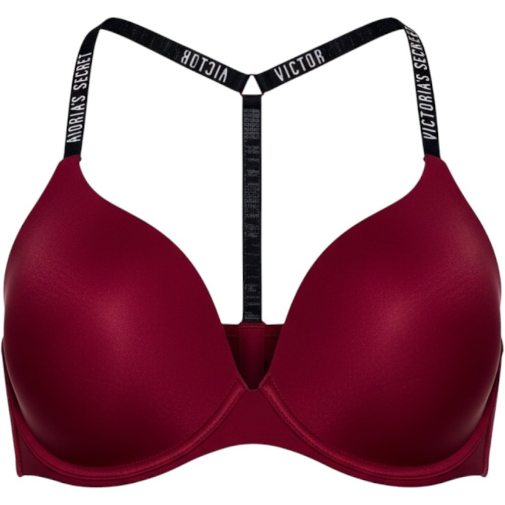 Victoria's Secret Uplift Demi Push Up Bra Red Opaque‎ Underwired 32DDD